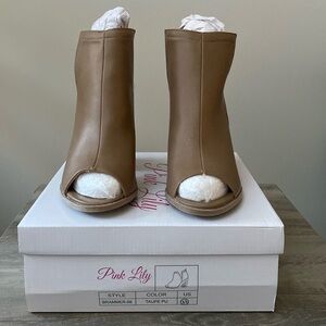 Pink Lily Beth Peep Toe Booties